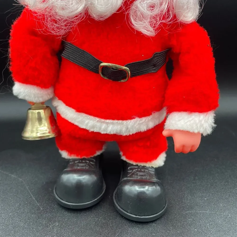 Vintage Holiday Santa Claus Wind Up Musical Moving Doll Display Or Repair